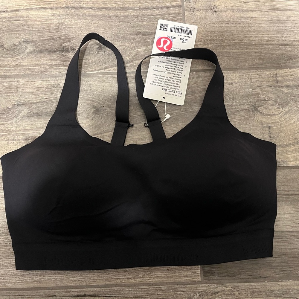Lululemon Fine Form convertible Sports Bra 36DD Black NEW